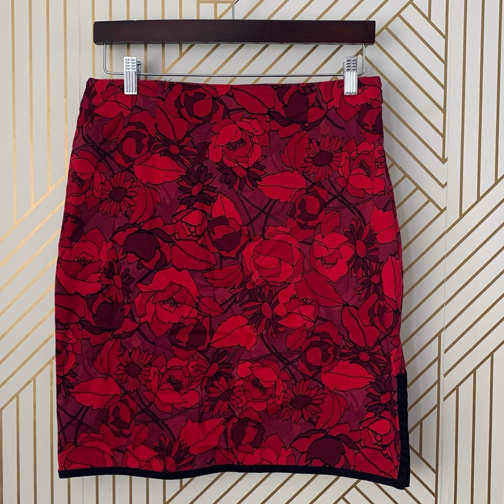 Vintage Y2K Intriguing Threads Floral split him Skirt 90s 2000s cotton blend 10P